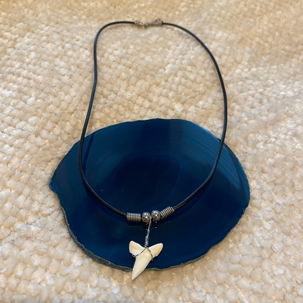 Shark Tooth Necklace With Leather Rope